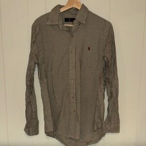 Ralph Lauren Men's grey Checkered Button Down Shirt